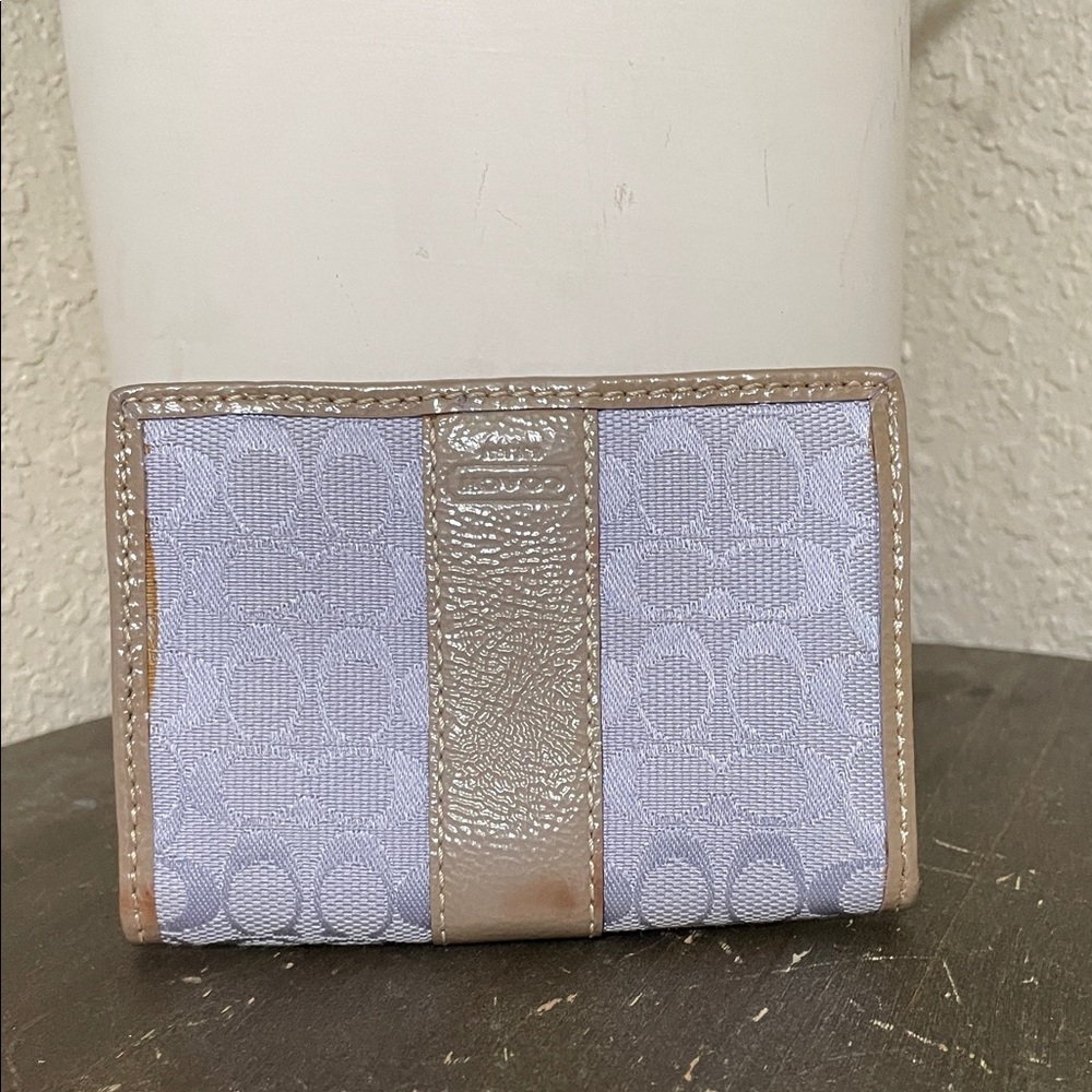 Coach Signature Canvas Wallet lavender color